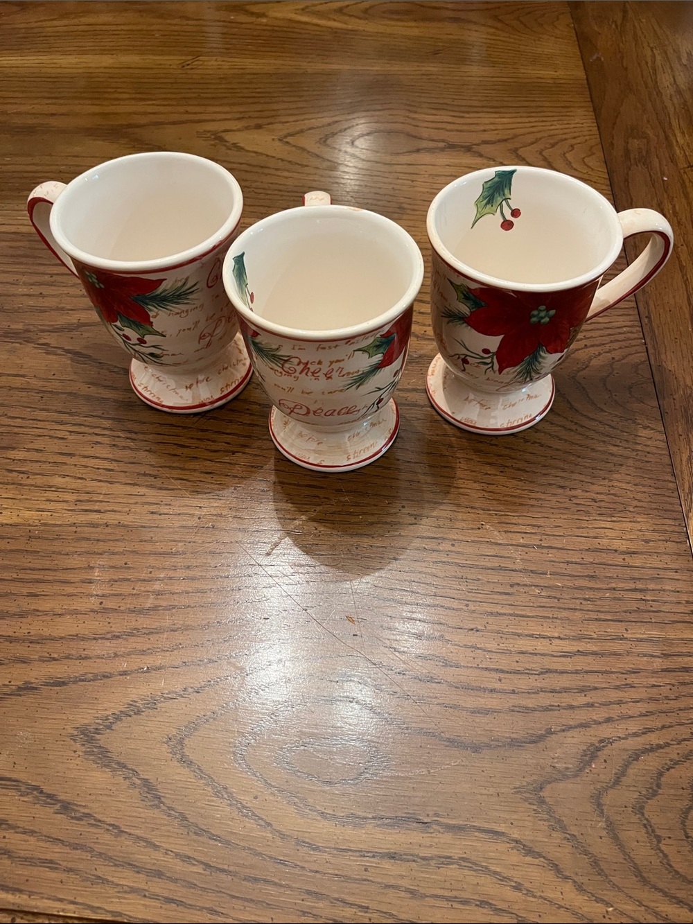Maxcera Noel Red Poinsettia Ceramic Mugs